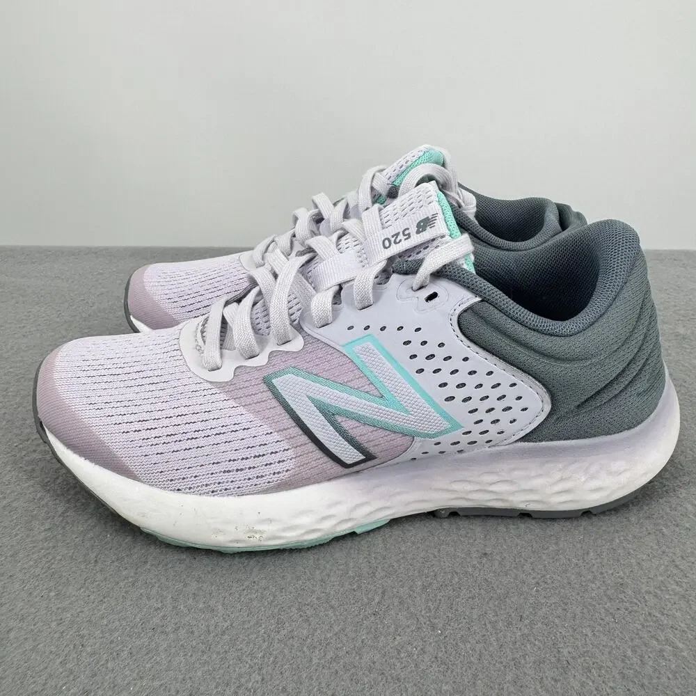 New Balance 520 V7 Womens Size 6 Gray Pink Aqua Running Shoes W520RG7